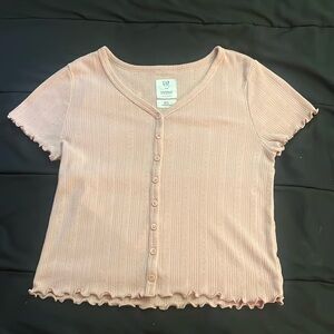 Pink GAP top with ruffled sleeves and bottom